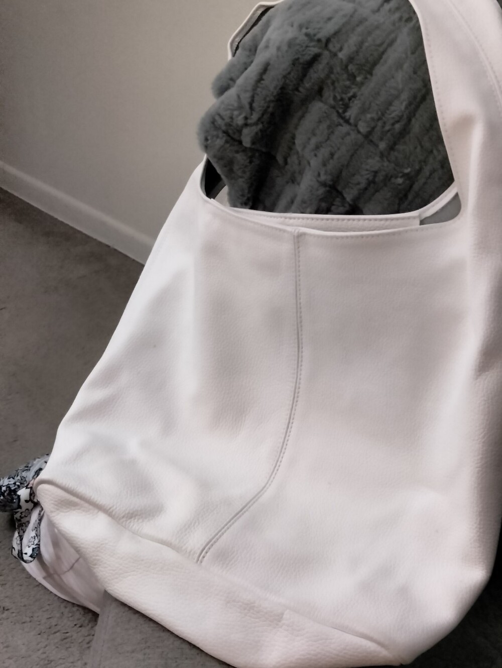 White Leather Hobo Bag